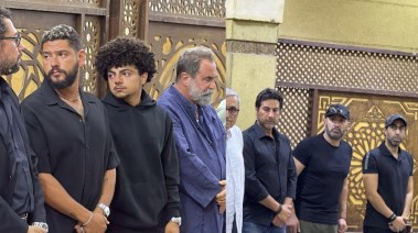 أحمد السقا وكريم العدل في عزاء تيمور تيمور 