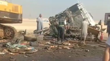 جانب من حادث طريق الكريمات 