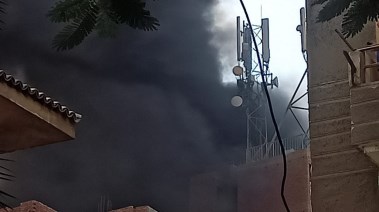 جانب من حريق عقار بولاق أبو العلا