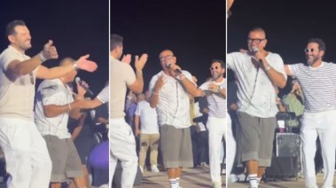 عمرو يوسف وأحمد حلمي في حفل عمرو دياب