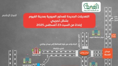 صورة التعديلات الجديدة للخطه المرورية بمدينة الفيوم 