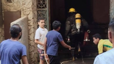 إخماد حريق في عقار سكني بالعمرانية
