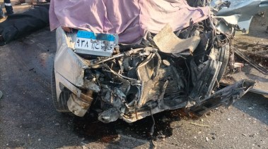 السيارة الملاكي بعد الحادث