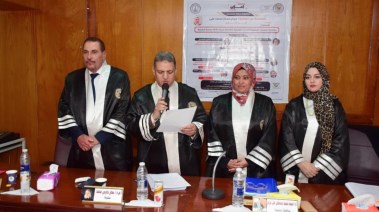 جانب من مناقشة رسالة الماجستير الباحثة مرام ممتاز