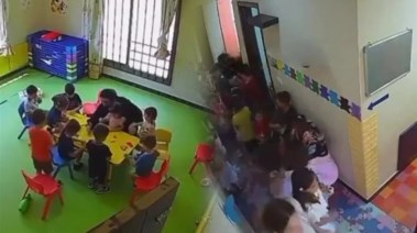  لحظات مرعبة داخل روضة أطفال في جنوب لبنان
