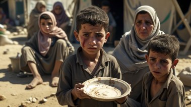 الجوع يسيطر على قطاع غزة - صورة مولدة بالذكاء الاصطناعي