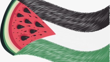 علم فلسطين في شكل بطيخة