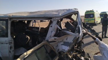 مصرع شخص وإصابة 20 فى حادث ميكروباص بطريق الإسكندرية - مطروح