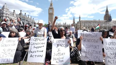 مظاهرة في لندن دعما ل " فلسطين أكشن"