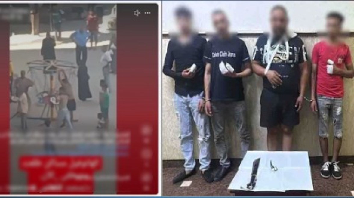 المتهمون وجانب من الواقعة المتهمون وجانب من الواقعة