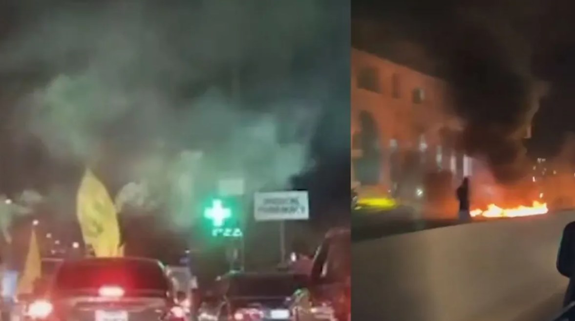 قطع شوارع من قبل مناصري حزب الله في بيروت