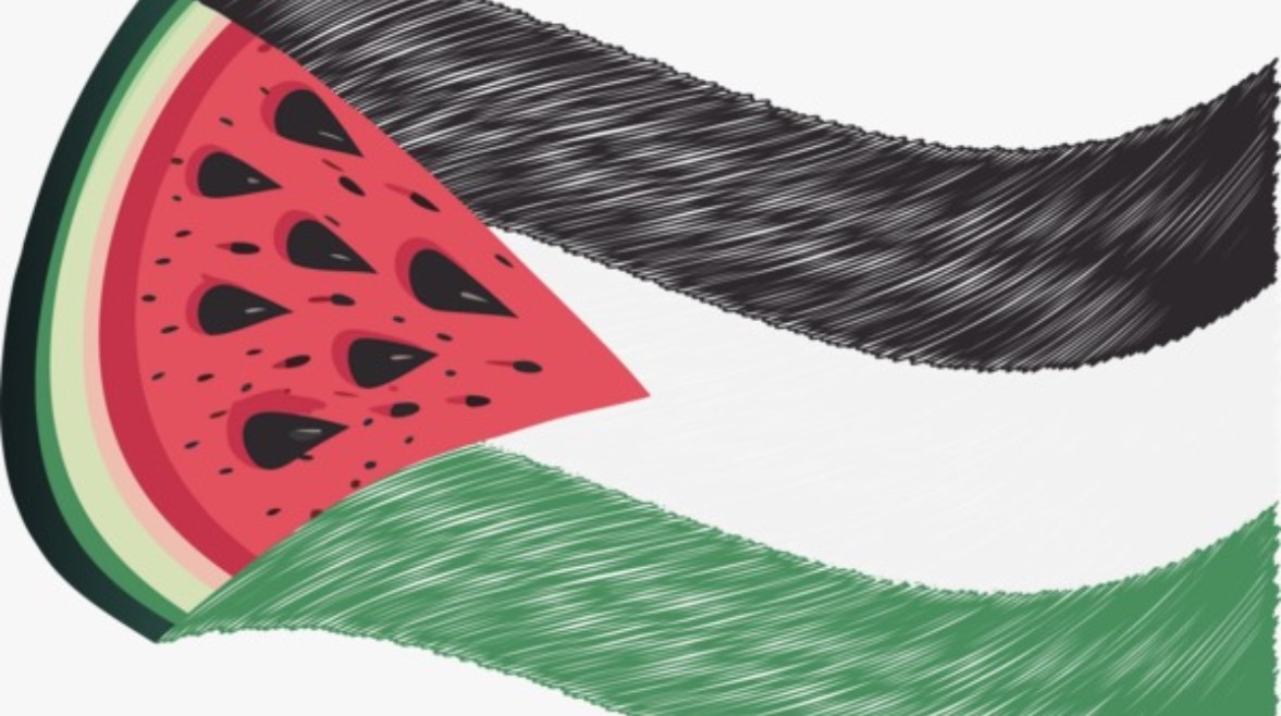 علم فلسطين في شكل بطيخة