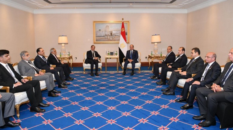  الرئيس عبد الفتاح السيسي ورئيس وزراء باكستان، شهباز شريف