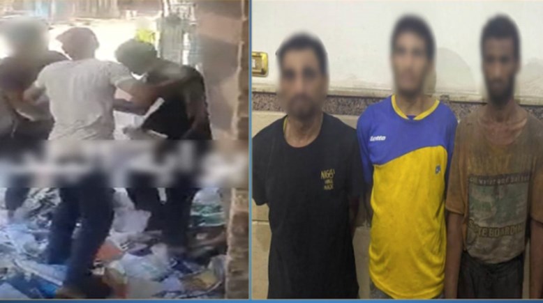 المتهمون وجانب من الواقعة 