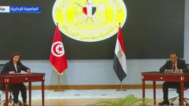 رئيس مجلس الوزراء، الدكتور مصطفى مدبولى، ورئيسة الحكومة التونسية، سارة الزعفرانى