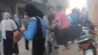 لحظة التعدي على طالبة بشتيل