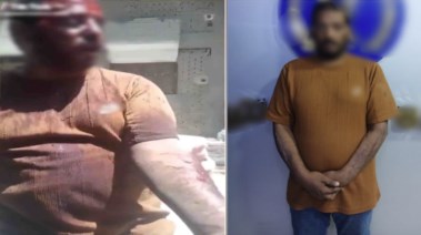 المتهم بعد القبض عليه 