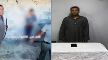 المتهم وجانب من الفيديو 