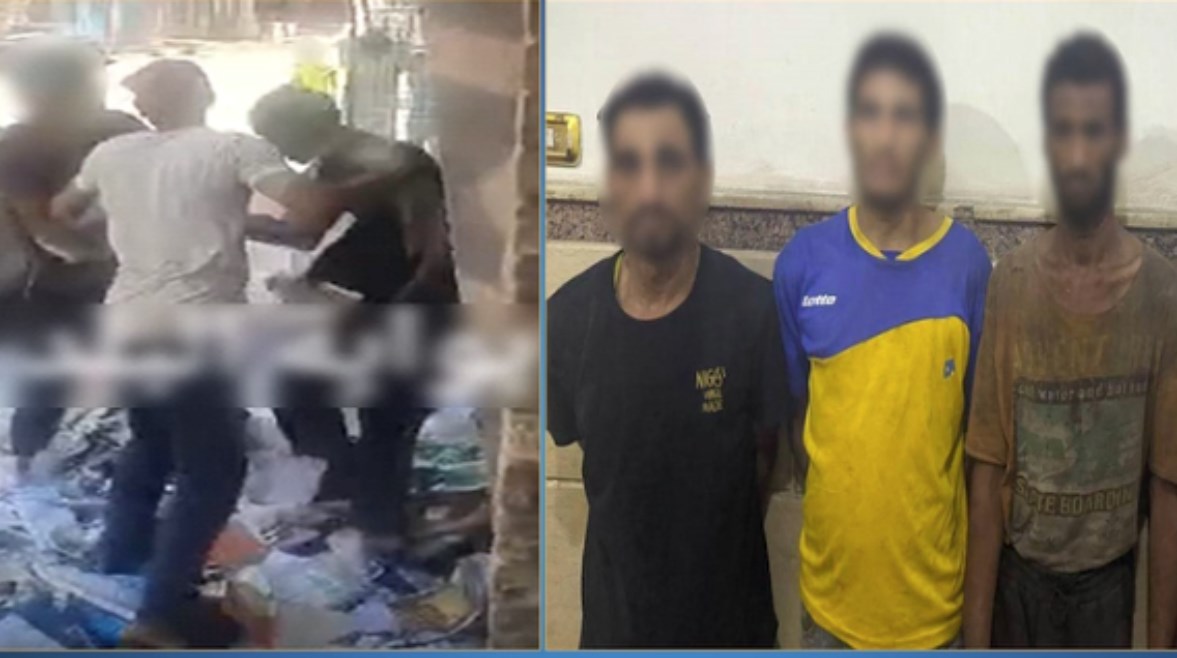 المتهمون وجانب من الواقعة 