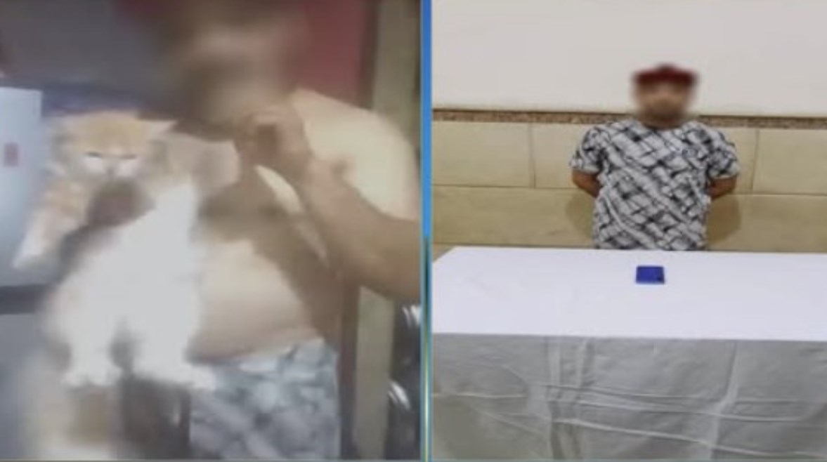 المتهم وجانب من الفيديو 