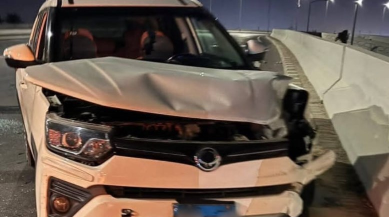 حادث سيارة ملاكي على طريق الواحات