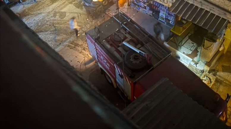 حريق مخزن بعزبة النخل 