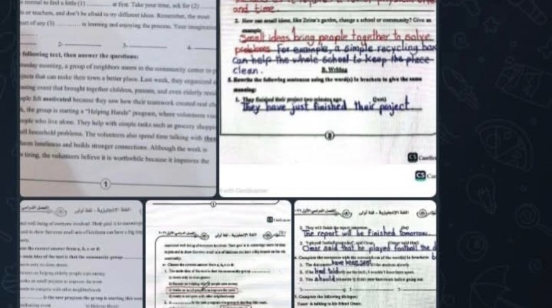 تسريب امتحانات الصف الثالث الاعدادي 