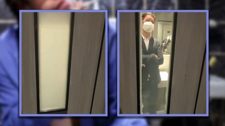 زجاج ساتر يتحول لفاضح في مركز تسوق صيني