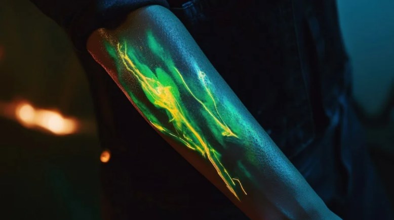 رقعة جلدية تضيء باللون الأخضر عند الالتهاب- تعبيرية