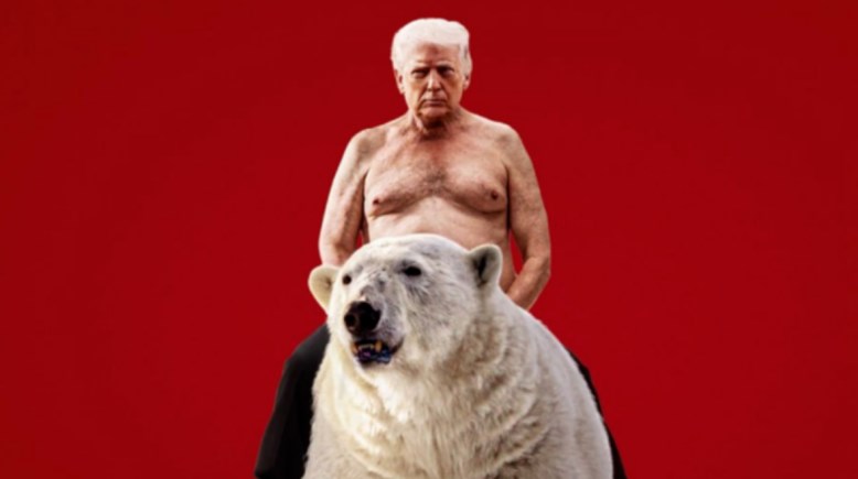 مجلة إيكونوميست البريطانية تثير الجدل وتضع صورة معدلة لترامب وهو يمتطي دبا قطبيا بنصف عاريا