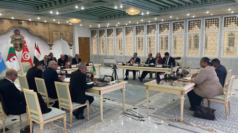 وزير الخارجية بدر عبدالعاطي  خلال جلسة مشاورات عُقدت في العاصمة التونسية