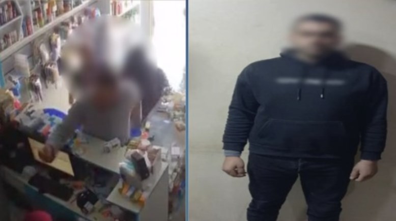 المتهم بعد ضبطه ولقطة من الفيديو