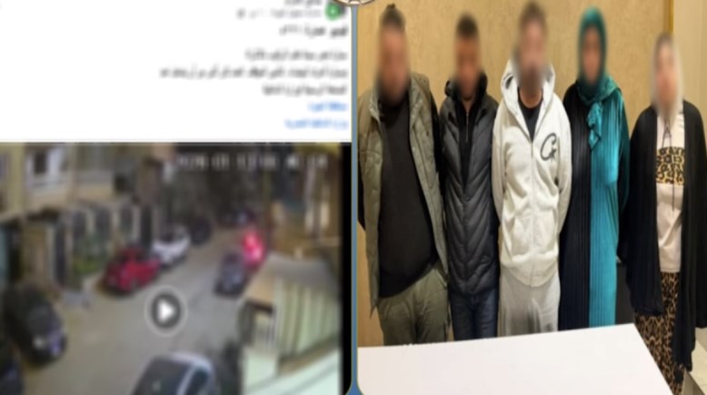المتهمين بعد ضبطهم ولقطة من الفيديو 