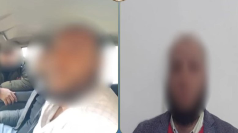 المتهم بعد ضبطه ولقطة من الفيديو 