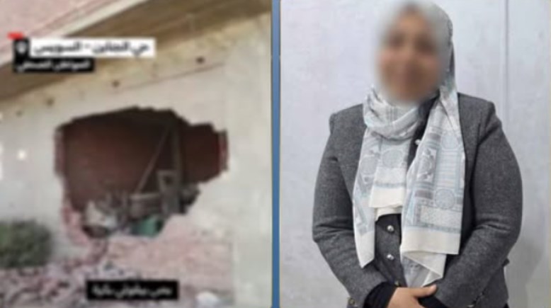 المتهمة بعد ضبطها ولقطة من الفيديو 