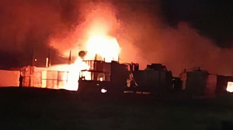 صورة من الحريق بمنوف