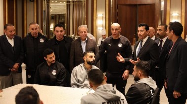 وزير الرياضة وبعثة منتخب مصر 