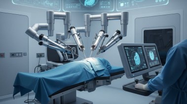 صورة AI لروبوت يجري عملية جراحية 