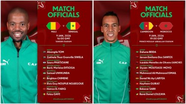 كاف يعلن طاقم حكام مباراتي الجمعة في ربع نهائي أمم أفريقيا 