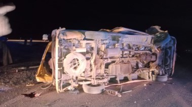 انقلاب سيارة ميكروباص - أرشيفية 