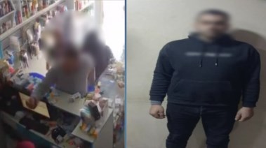 المتهم بعد ضبطه ولقطة من الفيديو