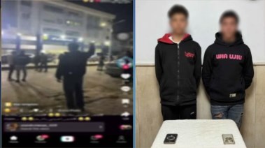 المتهمين بعد ضبطهم ولقطة من الفيديو 