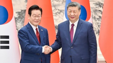 الرئيس الصيني مع نظيرة الكوري الجنوبي 