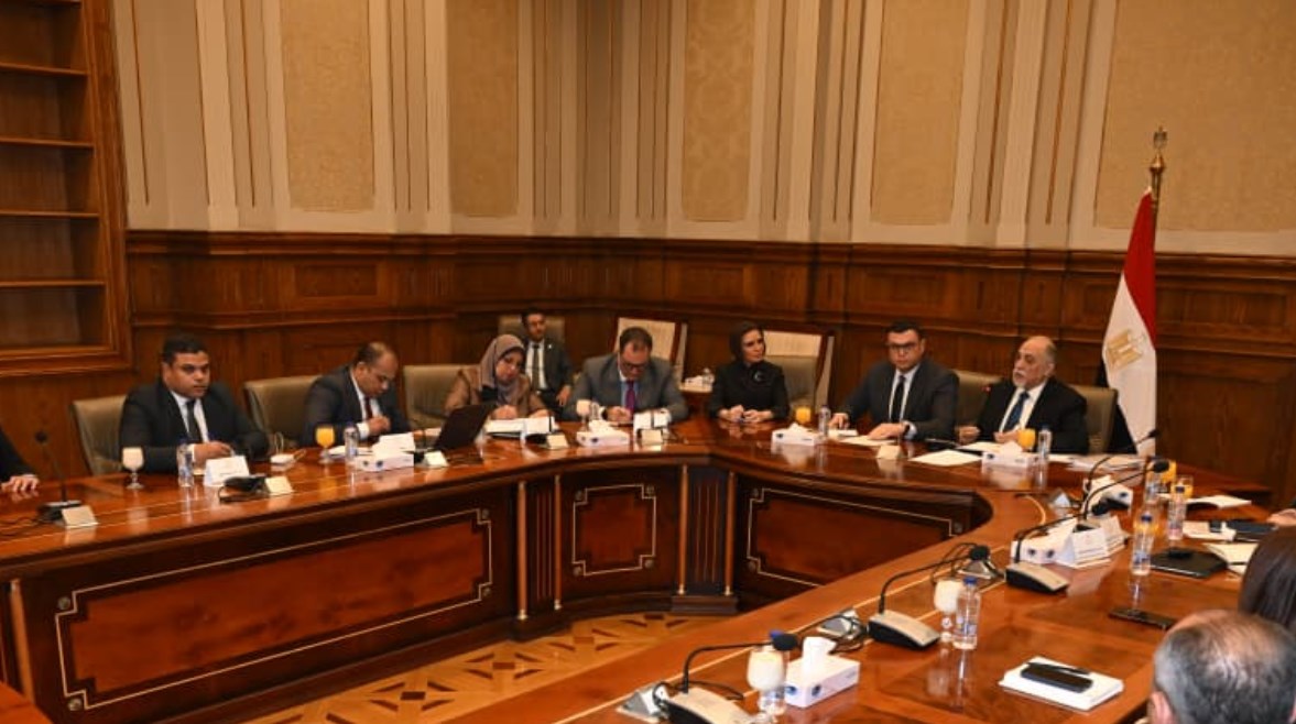 وزير الإسكان، شريف الشربينى  خلال اجتماع لجنة حقوق الإنسان والتضامن بمجلس الشيوخ