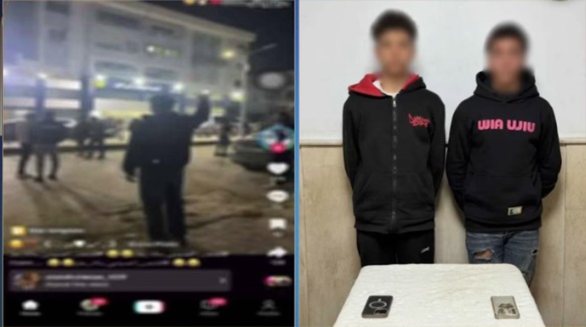 المتهمين بعد ضبطهم ولقطة من الفيديو 