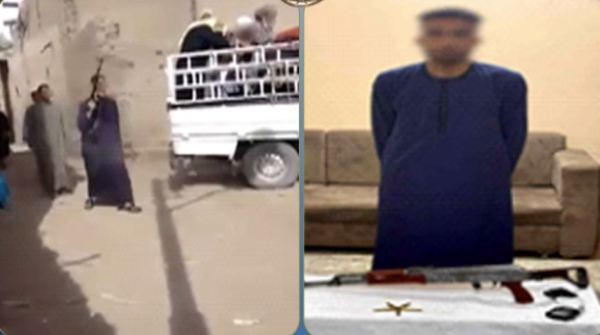 المتهمين بعد ضبطهم ولقطة من الفيديو 