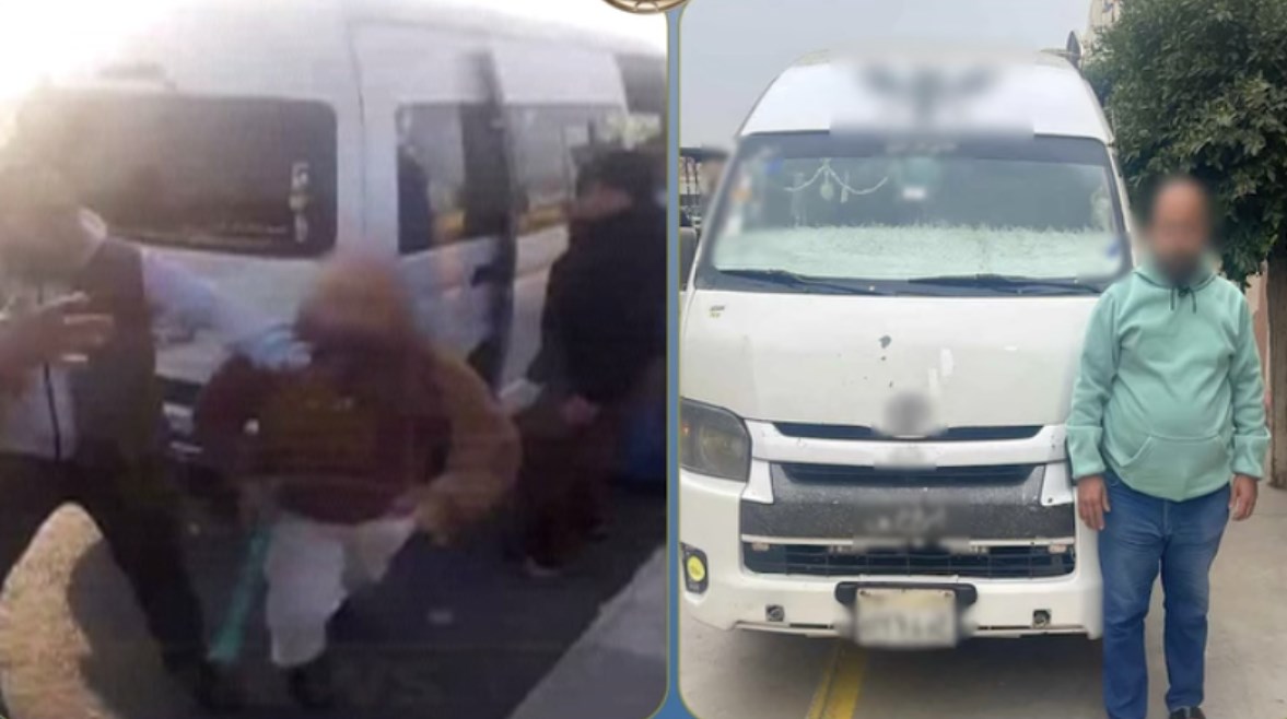 المتهم بعد ضبطه ولقطة من الفيديو 