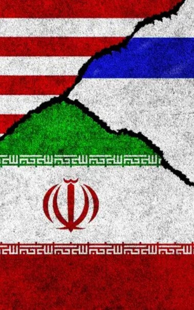 علم إيران وأمريكا وإسرائيل