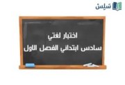  نموذج اختبار لغتي سادس الفصل الأول