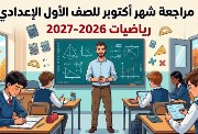 مراجعة شهر أكتوبر للصف الأول الإعدادي رياضيات 2026-2027